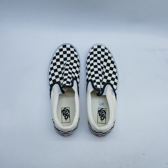 Vans Off The Wall Checkerboard Mens Size 12 Slip On Shoes Black White *Worn once - Picture 4 of 11